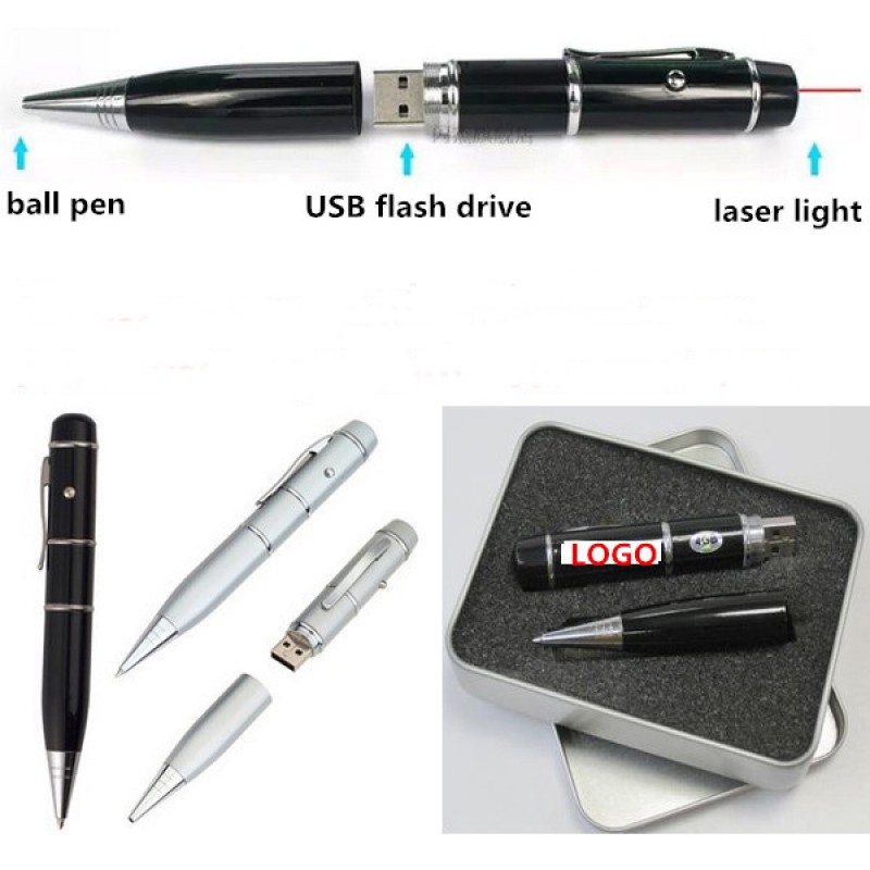 Three-In-One USB Flash Drive Laser Pen