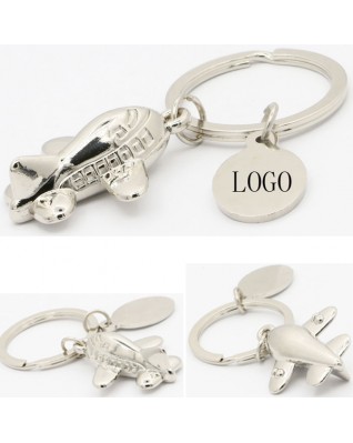 Metal Printing 3D Mini Airplane Key Chain