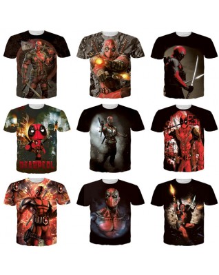 Deadpool Cartoon Character Men's Short Sleeve T-shirt