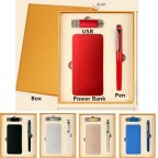 Portable Power Bank Pen USB Three-in-one Gift Set