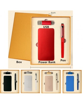 Portable Power Bank Pen USB Three-in-one Gift Set