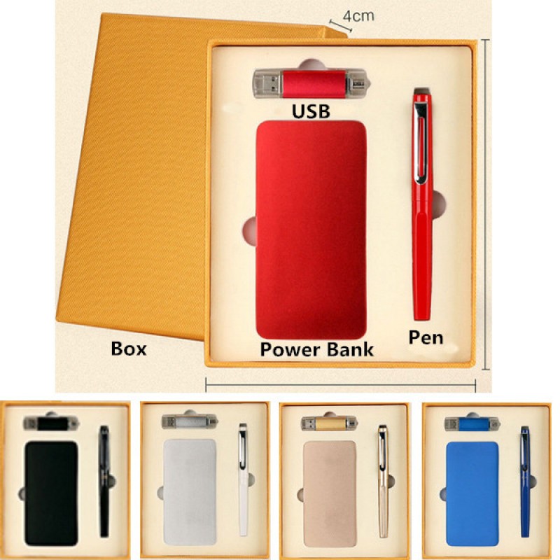 Portable Power Bank Pen USB Three-in-one Gift Set
