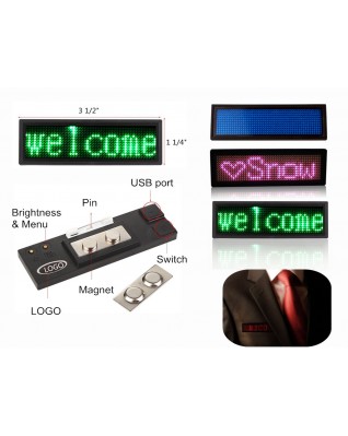 Programmable LED Name Tag In Red