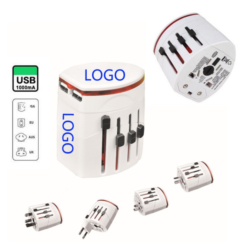Universal Travel Adapter With Dual USB Charging Ports