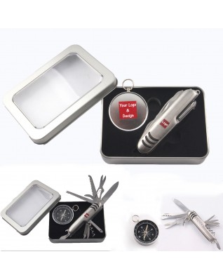 Multi knife gift set, outdoor gift set with compass