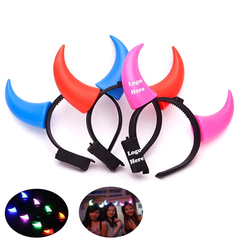 LED Ox Horns Headbands, Light Up Ox Horn Hair Hoop