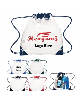 Transparent Clear Security Hassle Free PVC Drawstring Bag