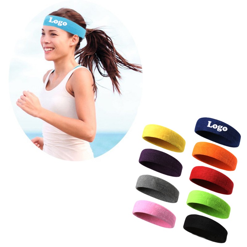 Cotton Unisex Ladies Men Sports Yoga Sweatband Gym Stretch Headband Hair Band