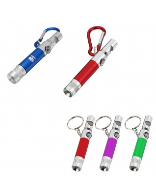 Multi-tool LED Whistle Flashlight Keychain/Carabiner 