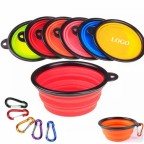 Pet Silicone Folding Bowl With Carabiner Hook Silicone.