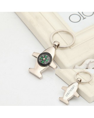 Compass Airplane Key Chain