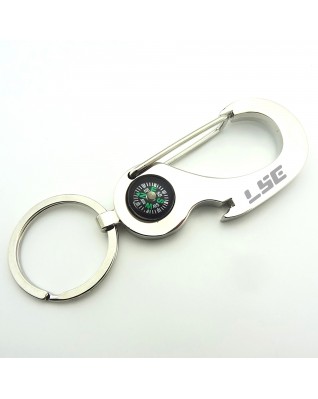 Compass Metal Carabiner Key Chain 