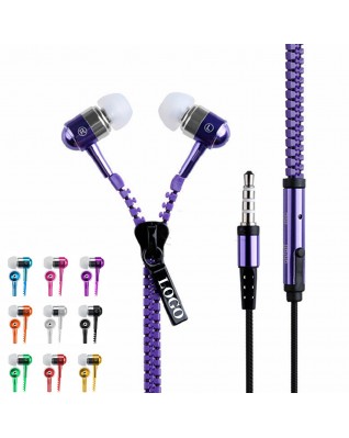 Metal Zipper Earplugs Zip Earphone