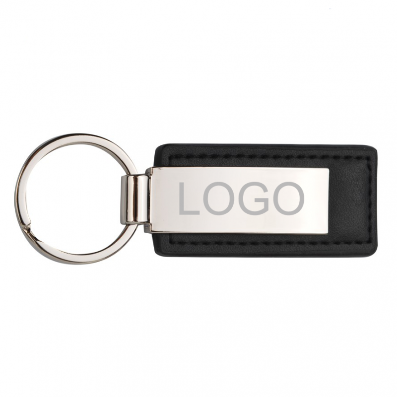 Leatherette Metal Keychain