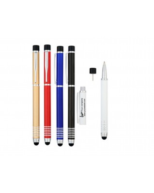 Dual Cap Off Aluminum Ballpoint Pen & Highlighter