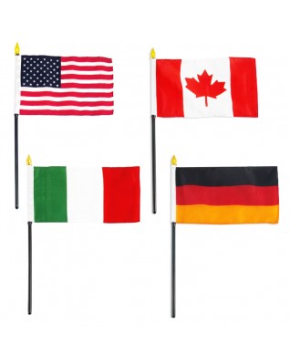 4" x 6" Single Reverse Polyester Stick Flags