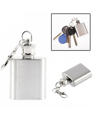 Keyholder with 1oz Stainless Steel Flask