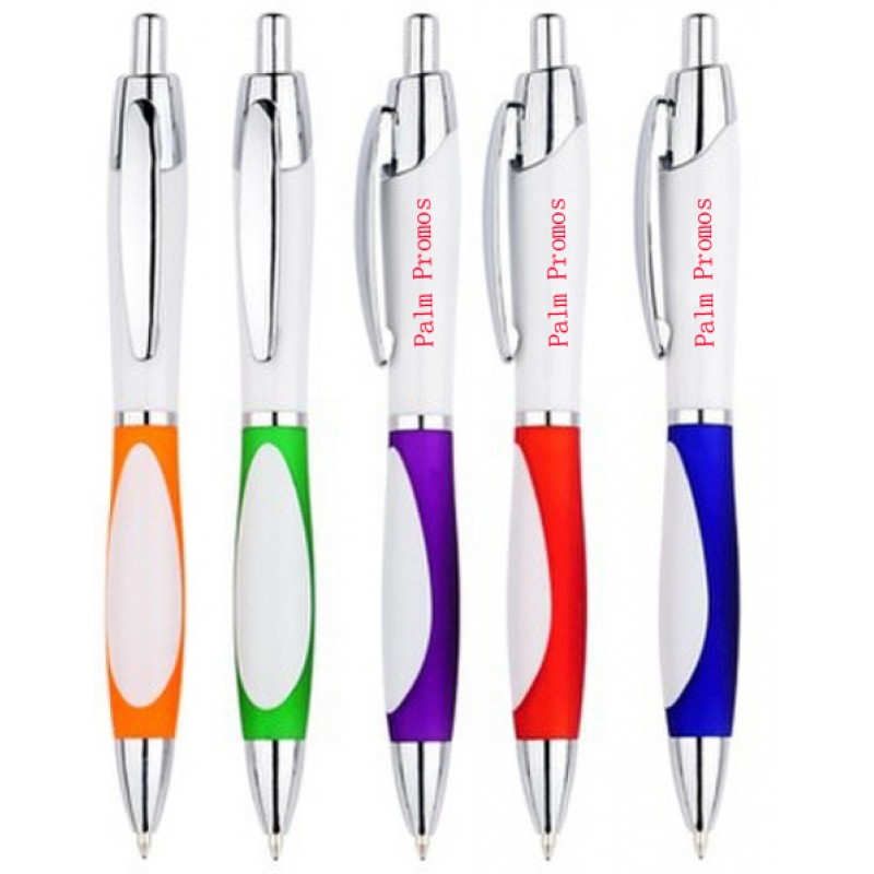 Curved Barrel Ballpoint Pen with window Grip