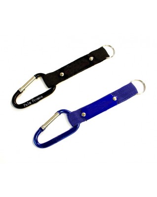 Carabiner with Strap and Metal Plate