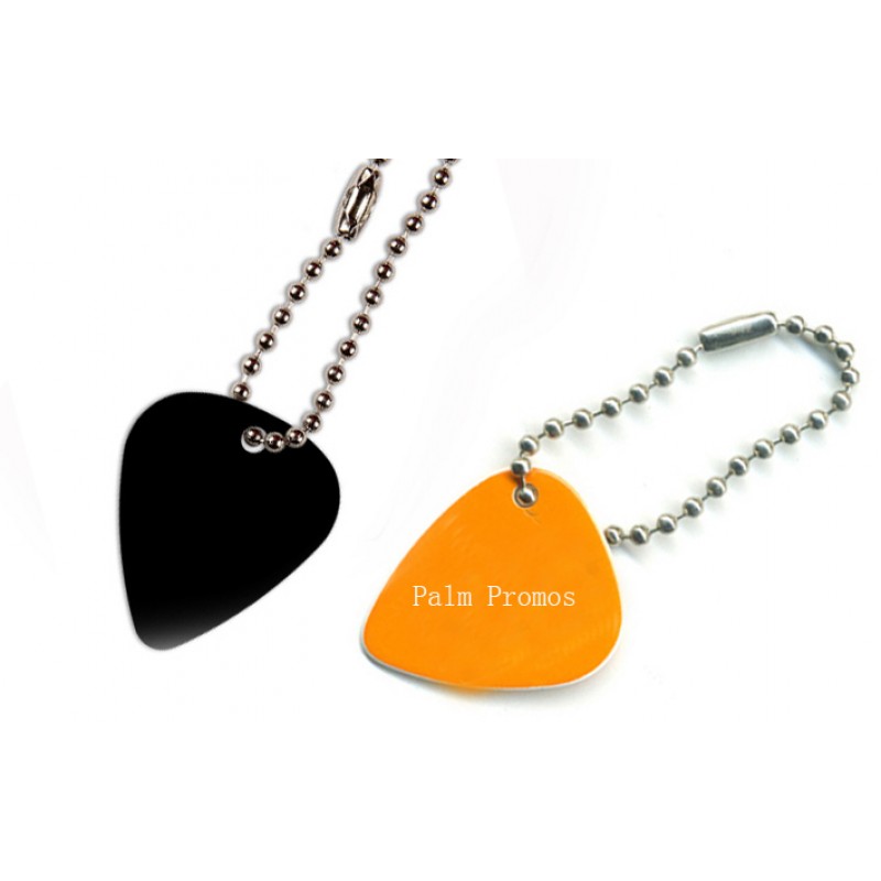 PVC Guitar Pick Keychain With Metal Ring