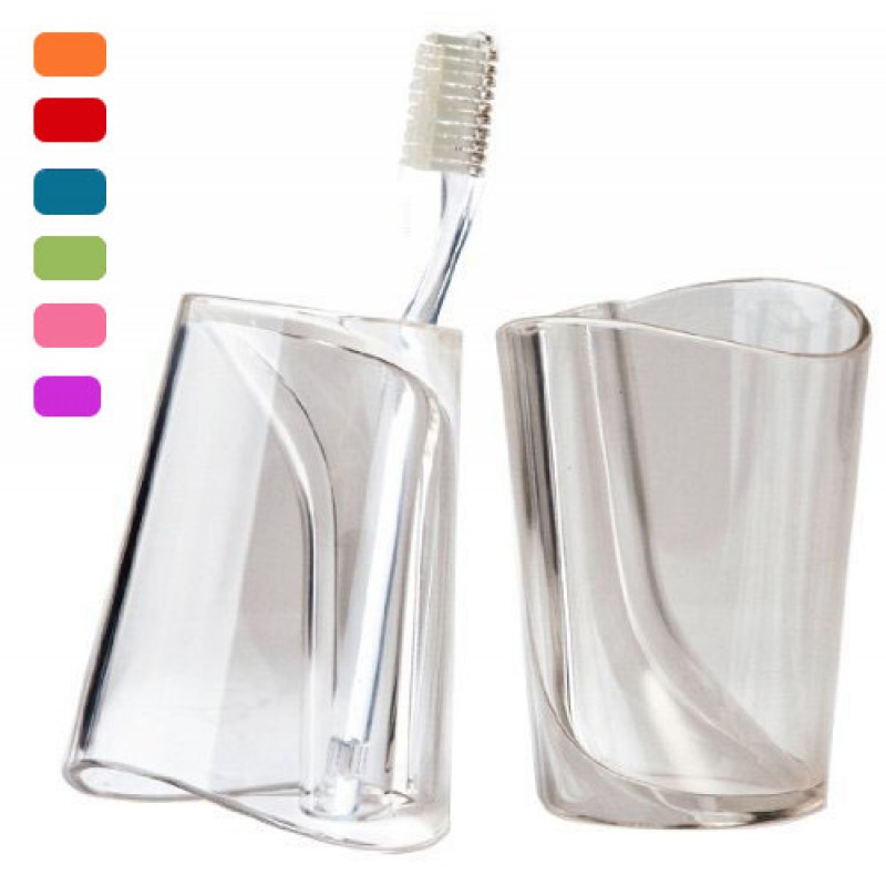 Transparent 2-in-1 Creative Antiscale Toothbrush Holder Cup