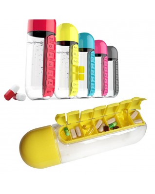 Pill&Vitamin Organizer Water Bottle