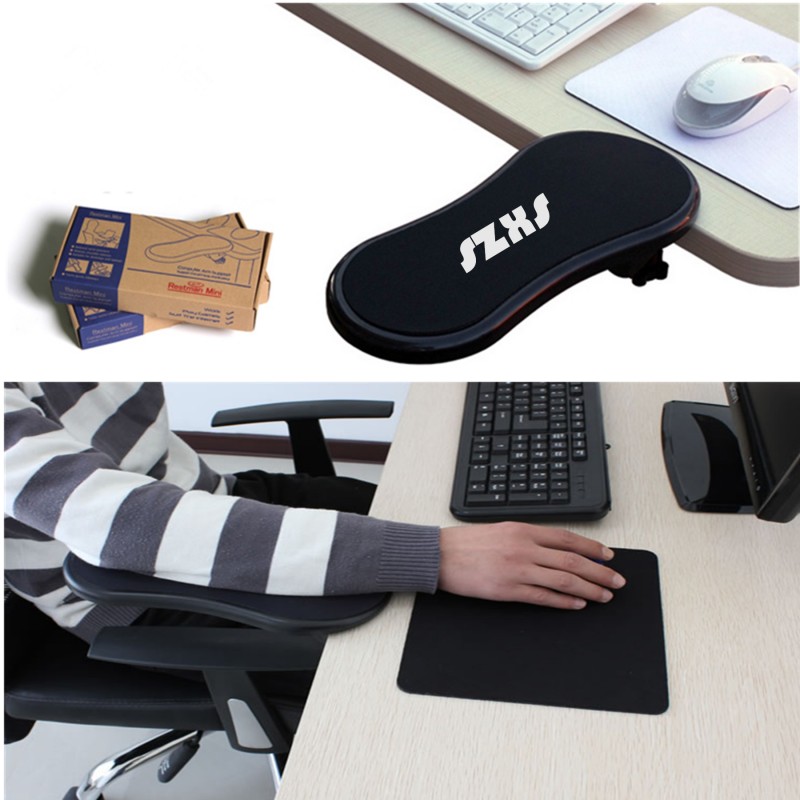Rotating Computer Arm Rest Pad Desk Attachable Home Office Mouse Pad