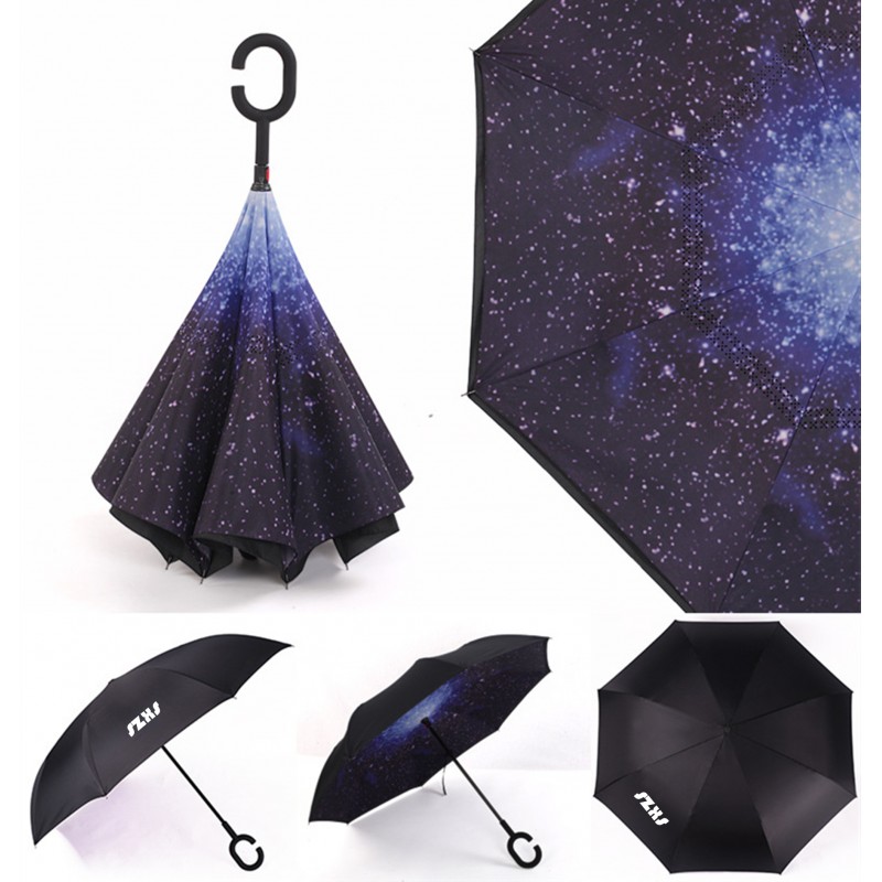 Double Layer Inverted Umbrella Cars Reverse Umbrella Windproof