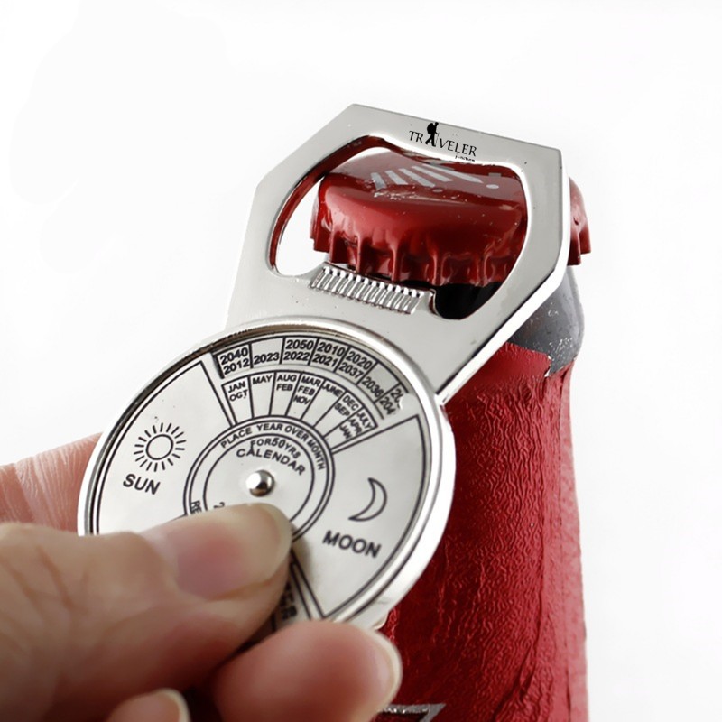 Perpetual Calendar Stainless Steel Bottle Opener 