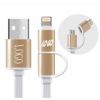 2-in-1 8pin USB Cable with Micro USB Connector Charge