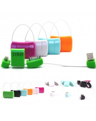 Lock Shaped USB Data Cable 2 in 1 for Mobile Phone