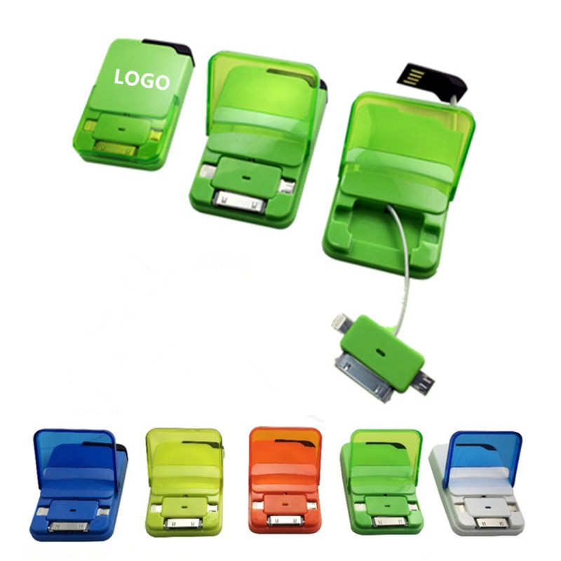 3 in 1 Retractable USB Charging and Date Cable  