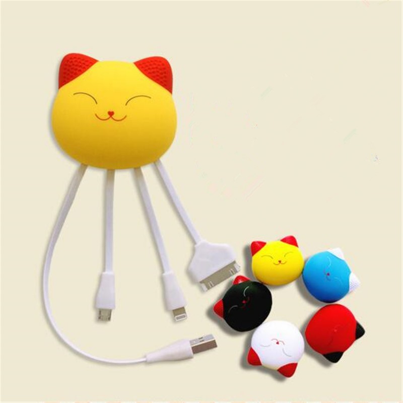 Cat Shaped 3 in 1 Retractable USB Charging and Date Cable 