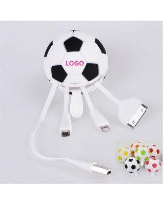 Soccer Ball 3 in 1 Retractable USB Charging and Date Cable 