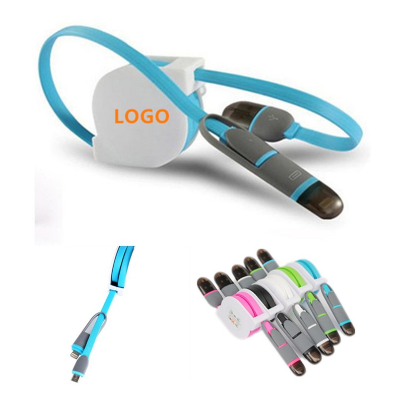 3 in 1 Retractable USB Charging and Date Cable Multi-functional Retractable Charging Cable