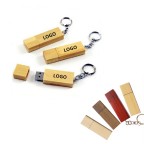 Wooden USB Flash Drive with Keychain - 2 GB