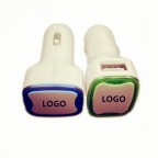 Square Light-up Dual Port USB Car Charger/Adapter 