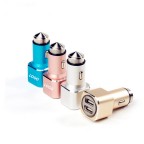 Dual Port USB Car Charger/Adapter with Safety Hammer Auto USB Power Adapter
