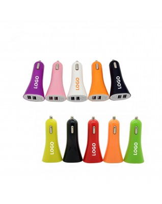 Horn Shaped Dual Port USB Car Charger/Adapter 