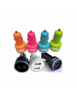 Light-up Dual Port USB Car Charger/Adapter 
