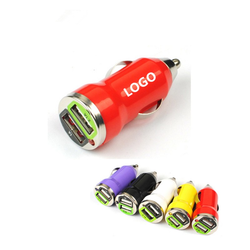 Dual Port USB Car Charger/Power Adapter 5.0V/2100mA