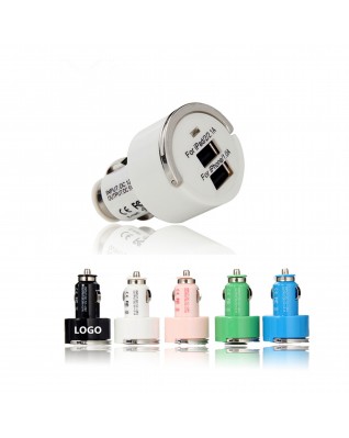 Dual Port USB Car Charger/Adapter with Pull-Tab