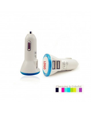 Round Light-up USB Car Charger/Adapter 