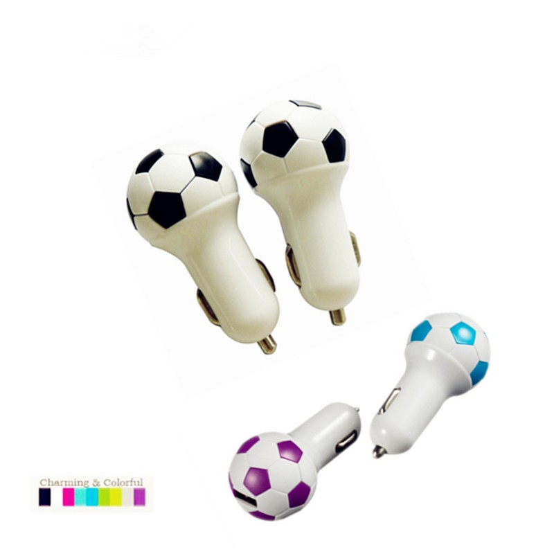 Soccer Ball Dual Port USB Car Charger/Adapter 