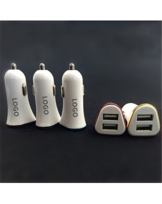 Dual Port USB Car Charger/Power Adapter Input:12-24V