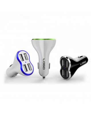 4-Port USB Car Charger/Power Adapter