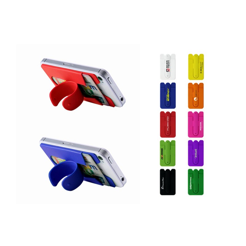 Silicone Card Holder with Stand for Phone Wallet