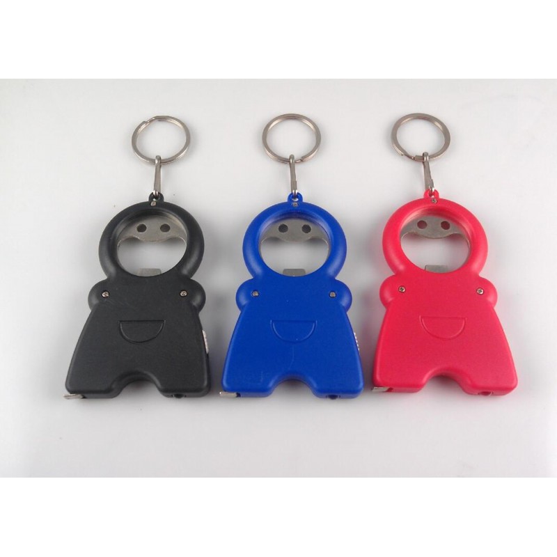 Bottle Opener With Rule And LED Flashlight Keychain 
