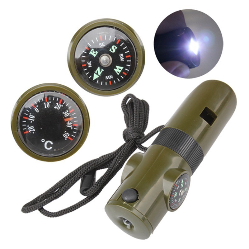 Outdoor 7 in 1 Multifunction Emergency Whistle