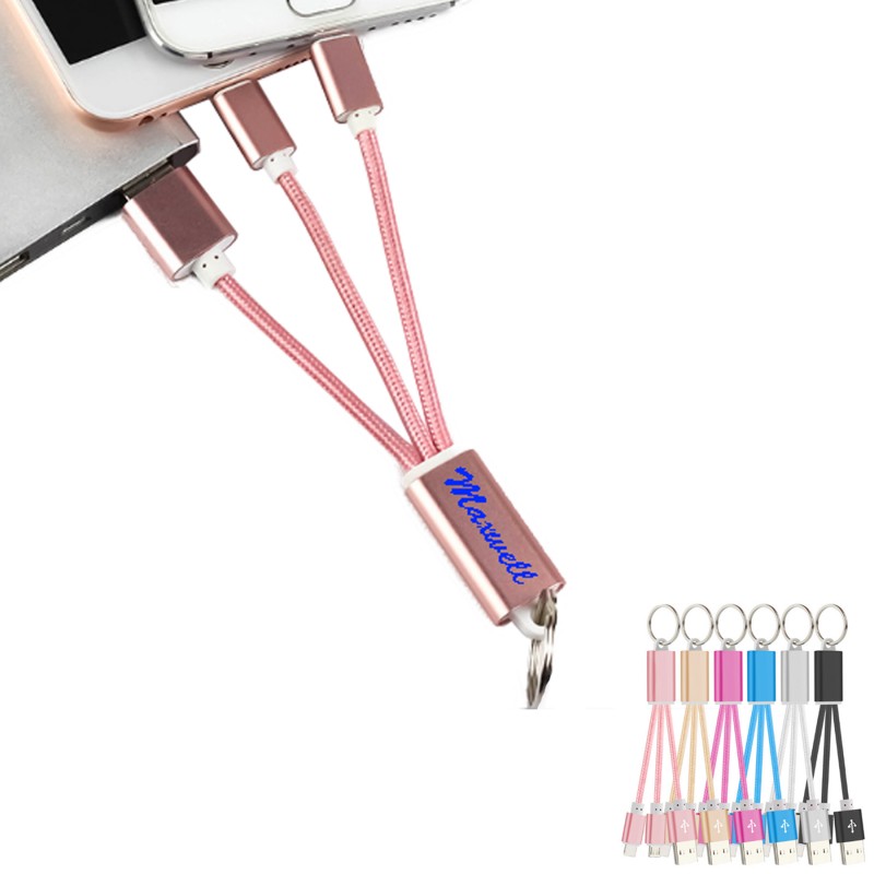2 In 1 Multifunction USB Data Sync Charging Cable Wth Keychain